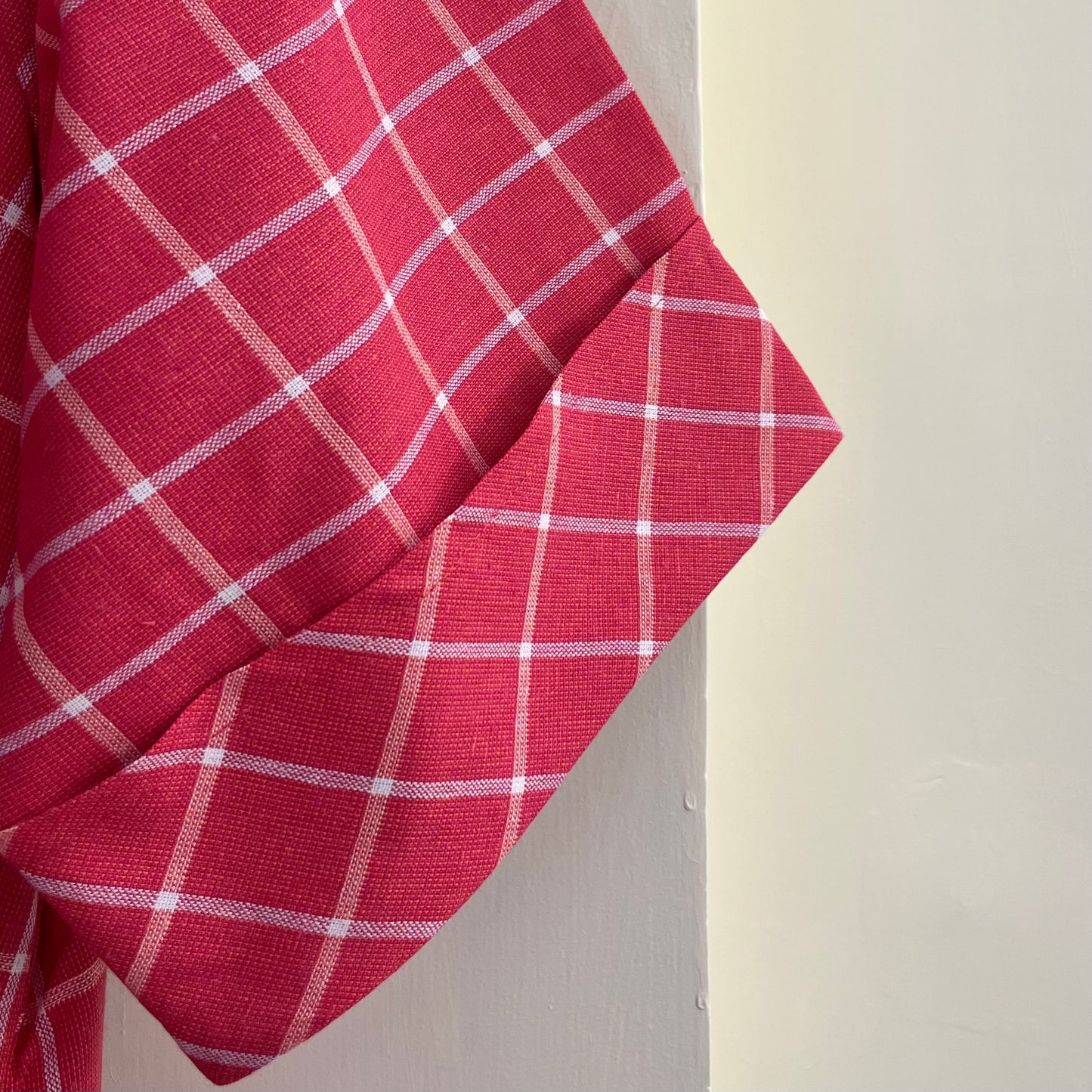 The Check Edit Handloom Kurta - Sunkist Coral