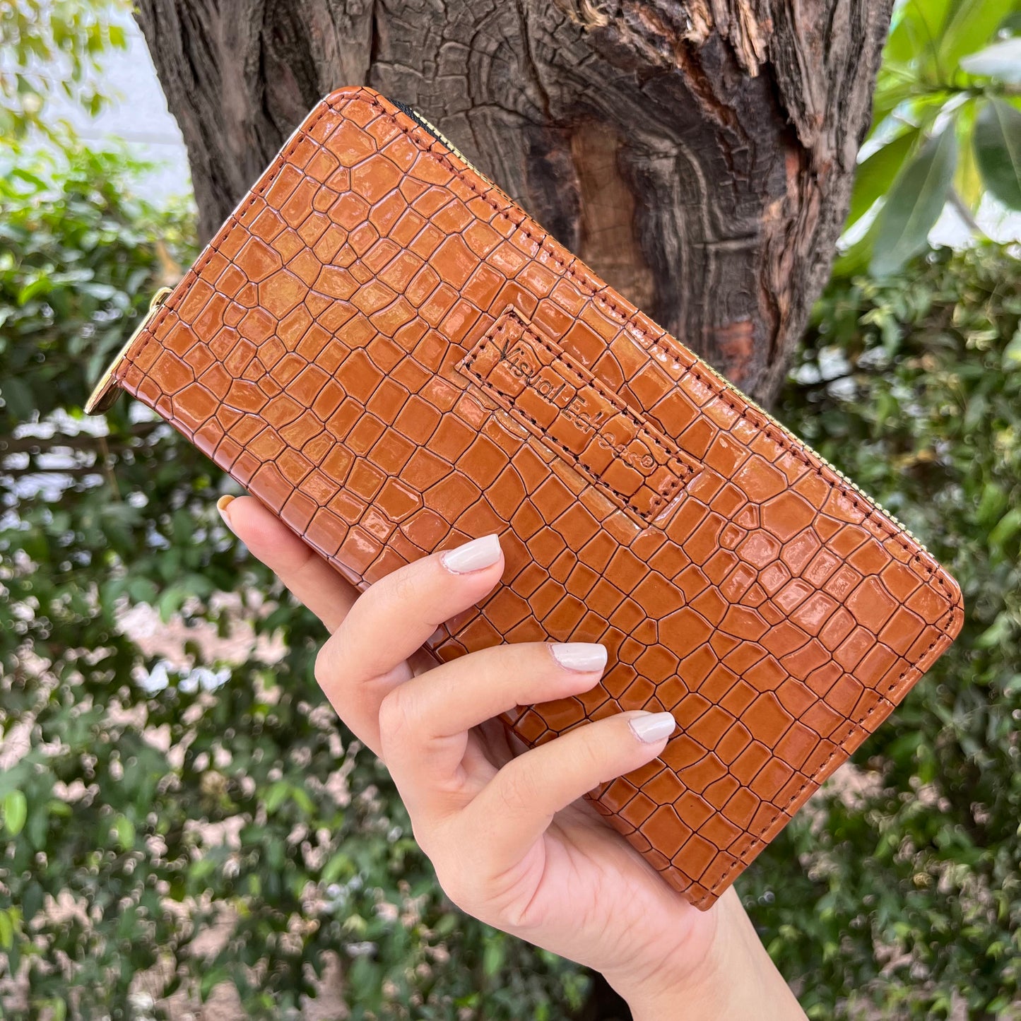 Glitzy Wallet - Tan