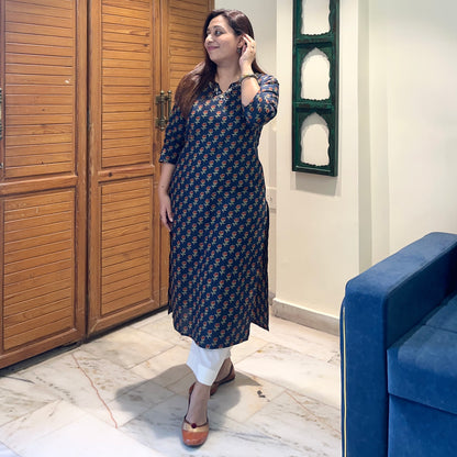 Kriti Handcrafted Kurtas - Midnight Blue