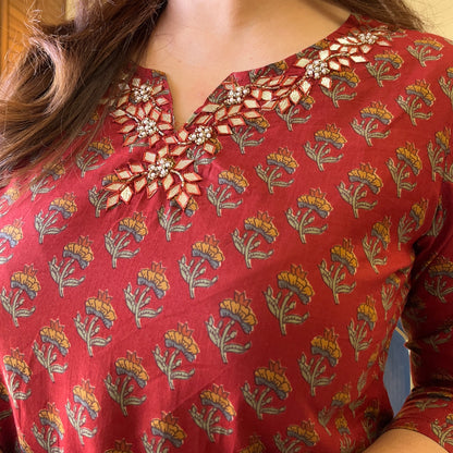 Kriti Handcrafted Kurtas - Maroon