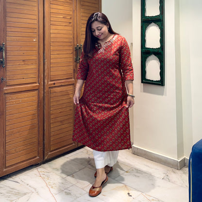 Kriti Handcrafted Kurtas - Maroon
