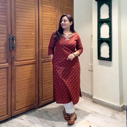 Kriti Handcrafted Kurtas - Maroon