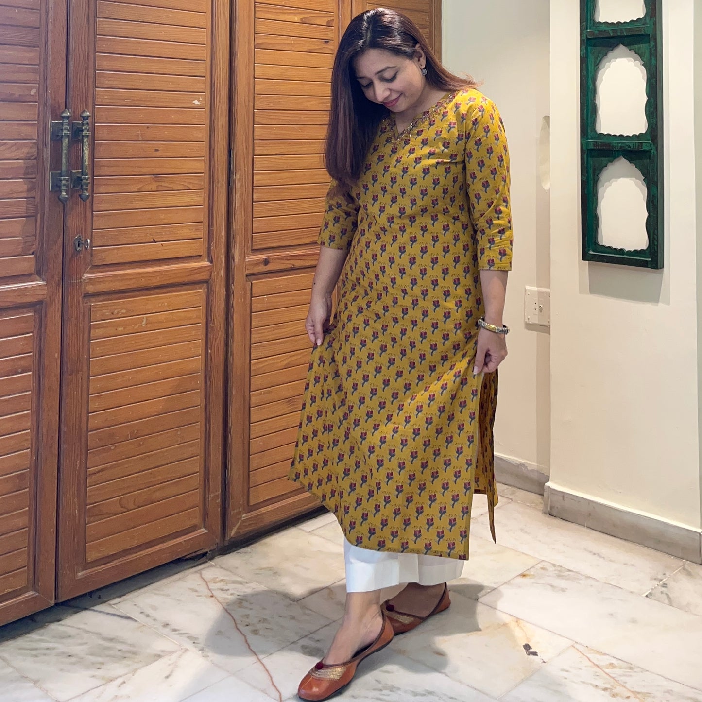 Kriti Handcrafted Kurtas - Mustard