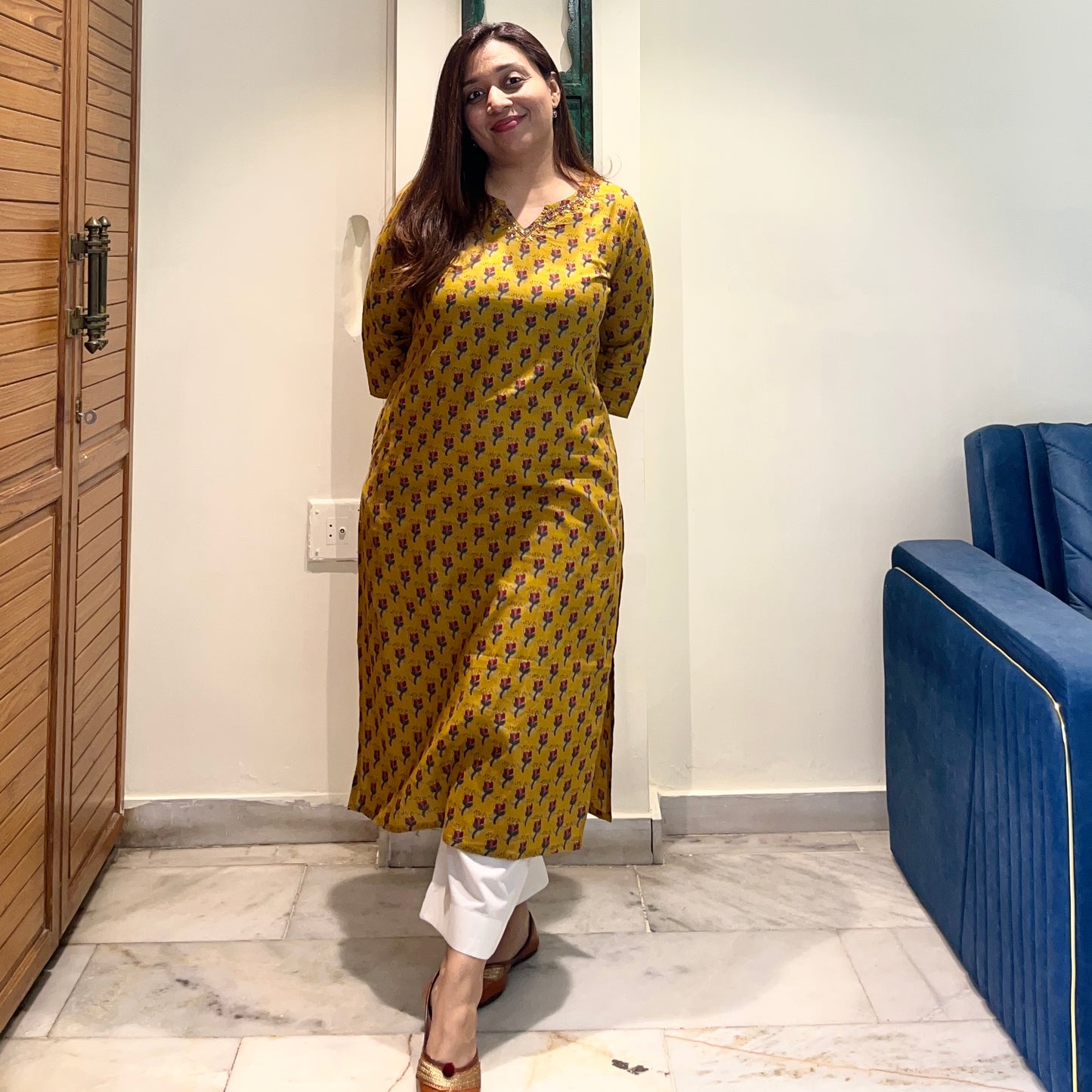 Kriti Handcrafted Kurtas - Mustard