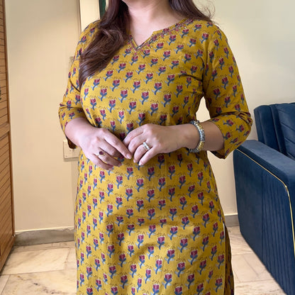 Kriti Handcrafted Kurtas - Mustard