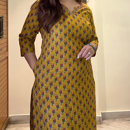 Kriti Handcrafted Kurtas - Mustard