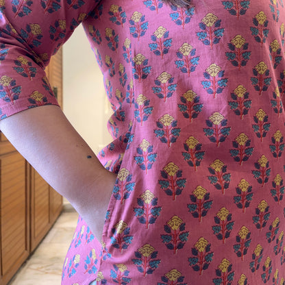 Kriti Handcrafted Kurtas - Rust Rose