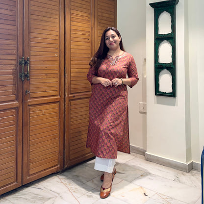 Kriti Handcrafted Kurtas - Rust Rose