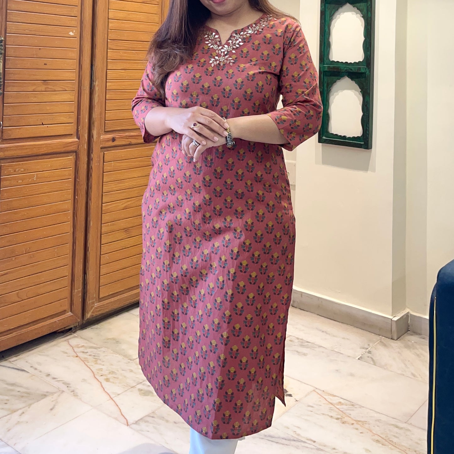 Kriti Handcrafted Kurtas - Rust Rose