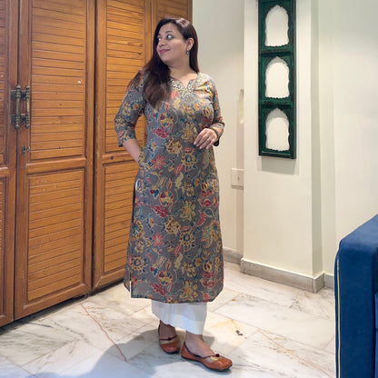 Kriti Handcrafted Kurtas - Grey