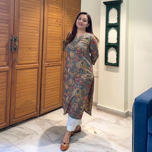 Kriti Handcrafted Kurtas - Grey