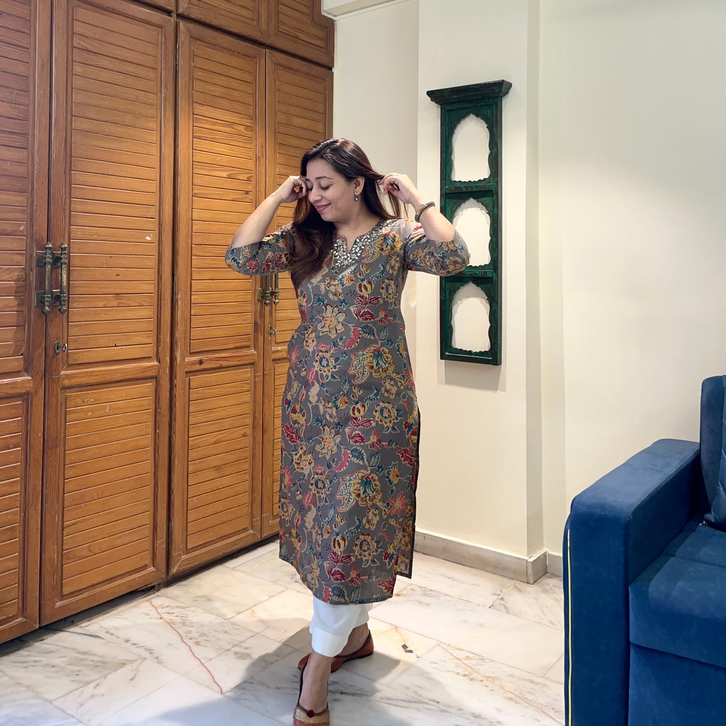 Kriti Handcrafted Kurtas - Grey