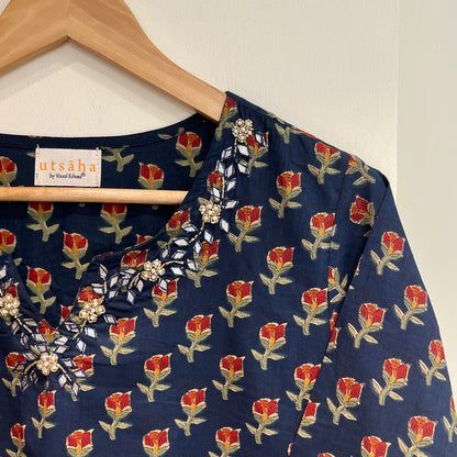 Kriti Handcrafted Kurtas - Midnight Blue