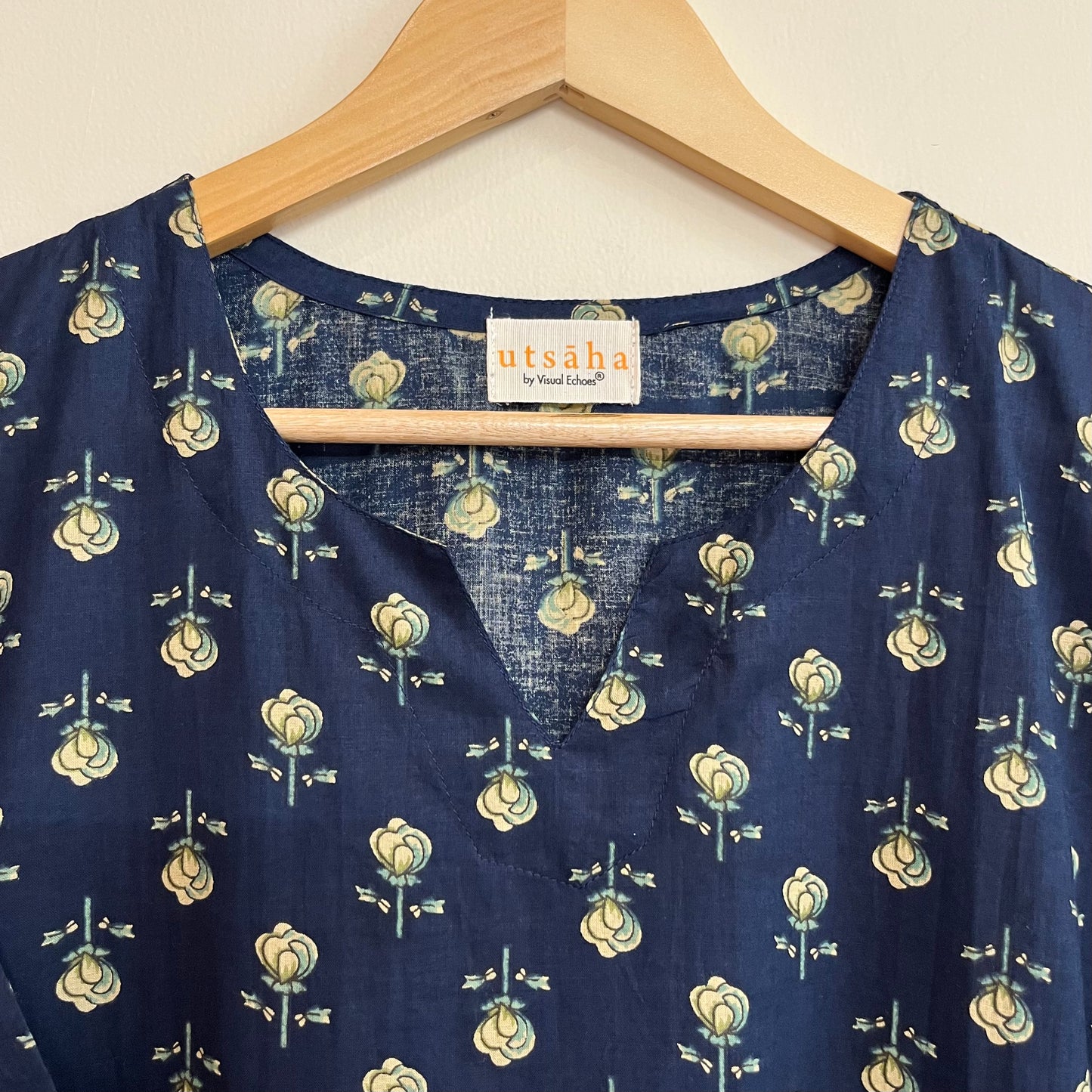Rozana 2.0 Pure Cotton Kurta_Navy Blue