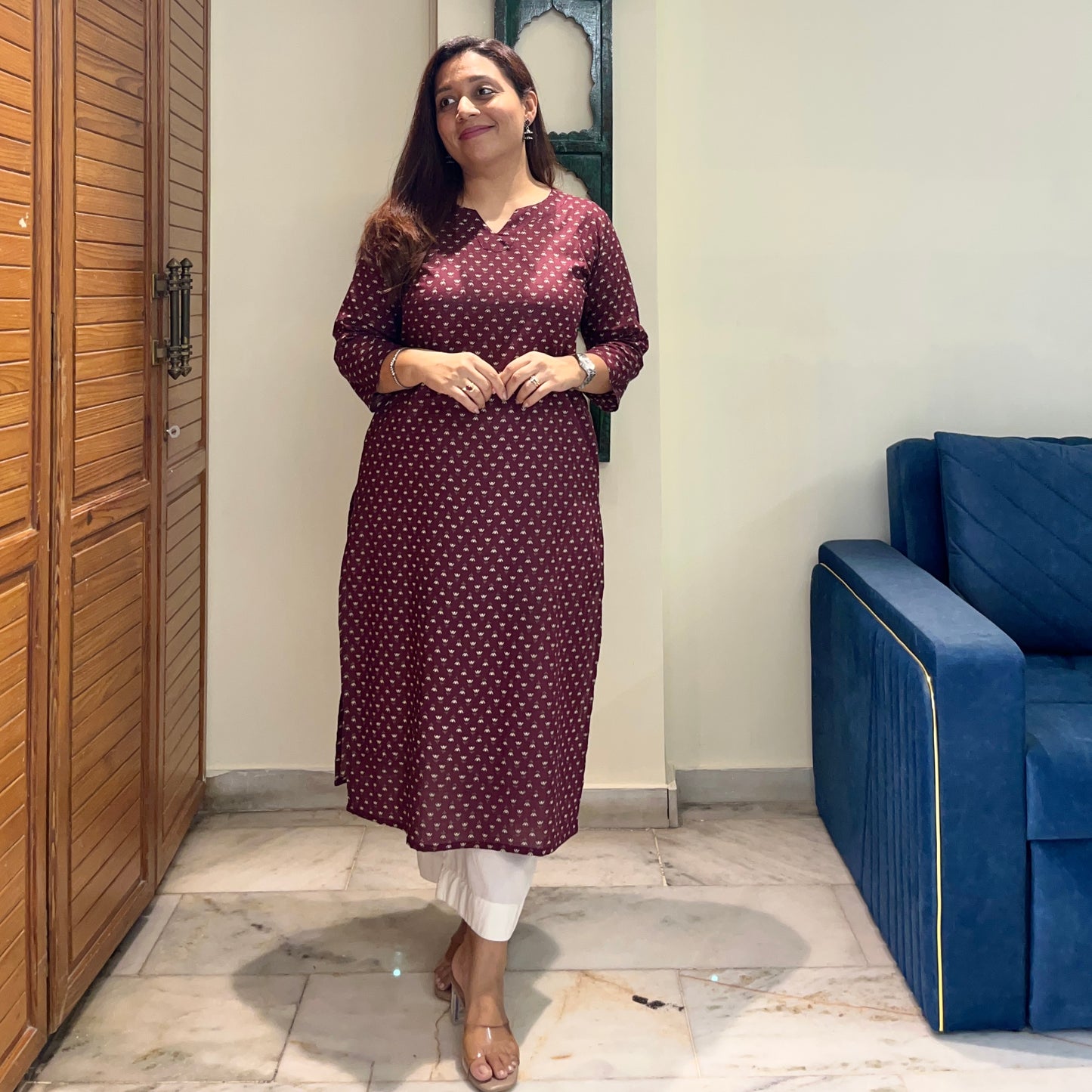 Rozana 2.0 Pure Cotton Kurta_Magenta