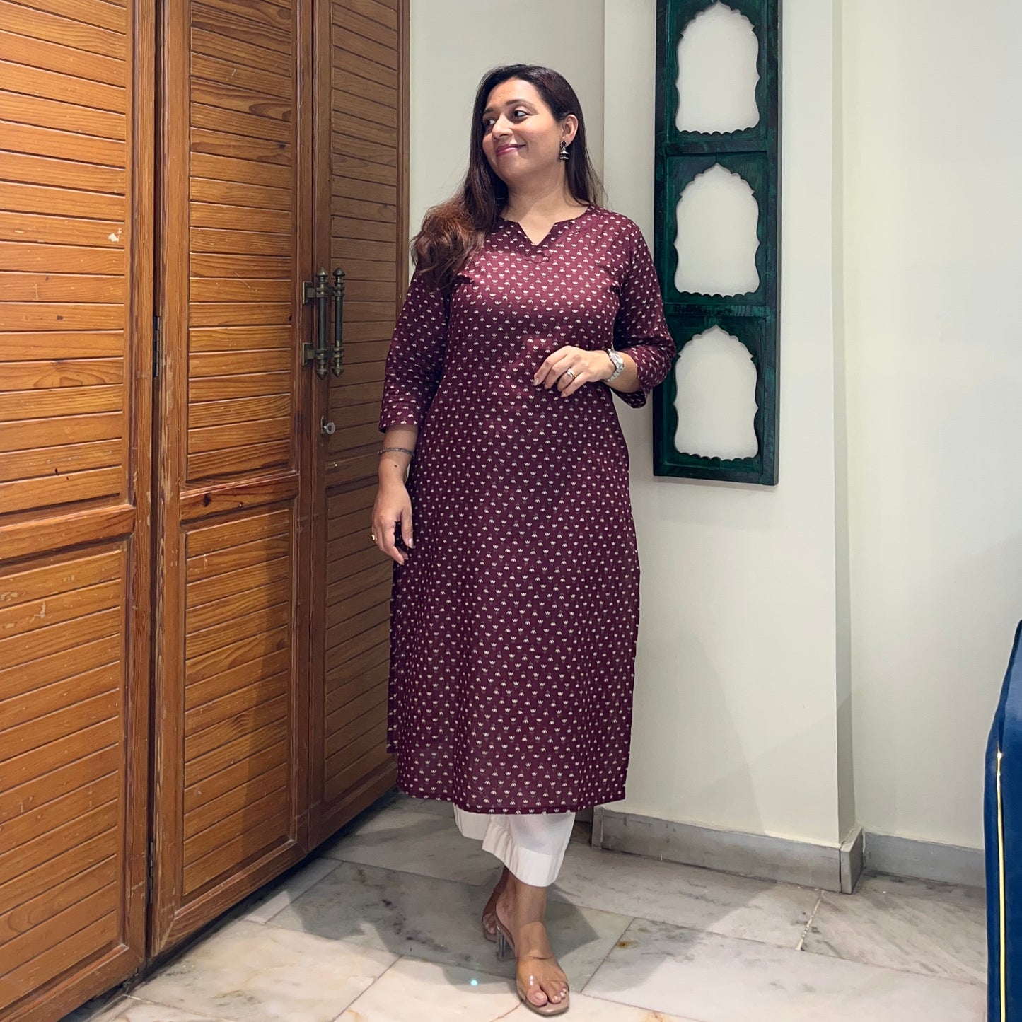 Rozana 2.0 Pure Cotton Kurta_Magenta