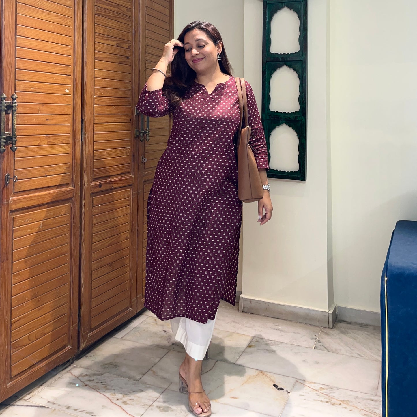 Rozana 2.0 Pure Cotton Kurta_Magenta