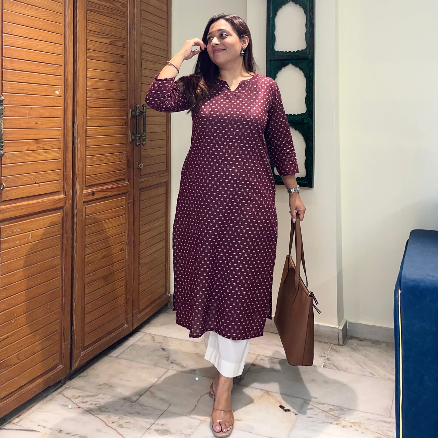 Rozana 2.0 Pure Cotton Kurta_Magenta