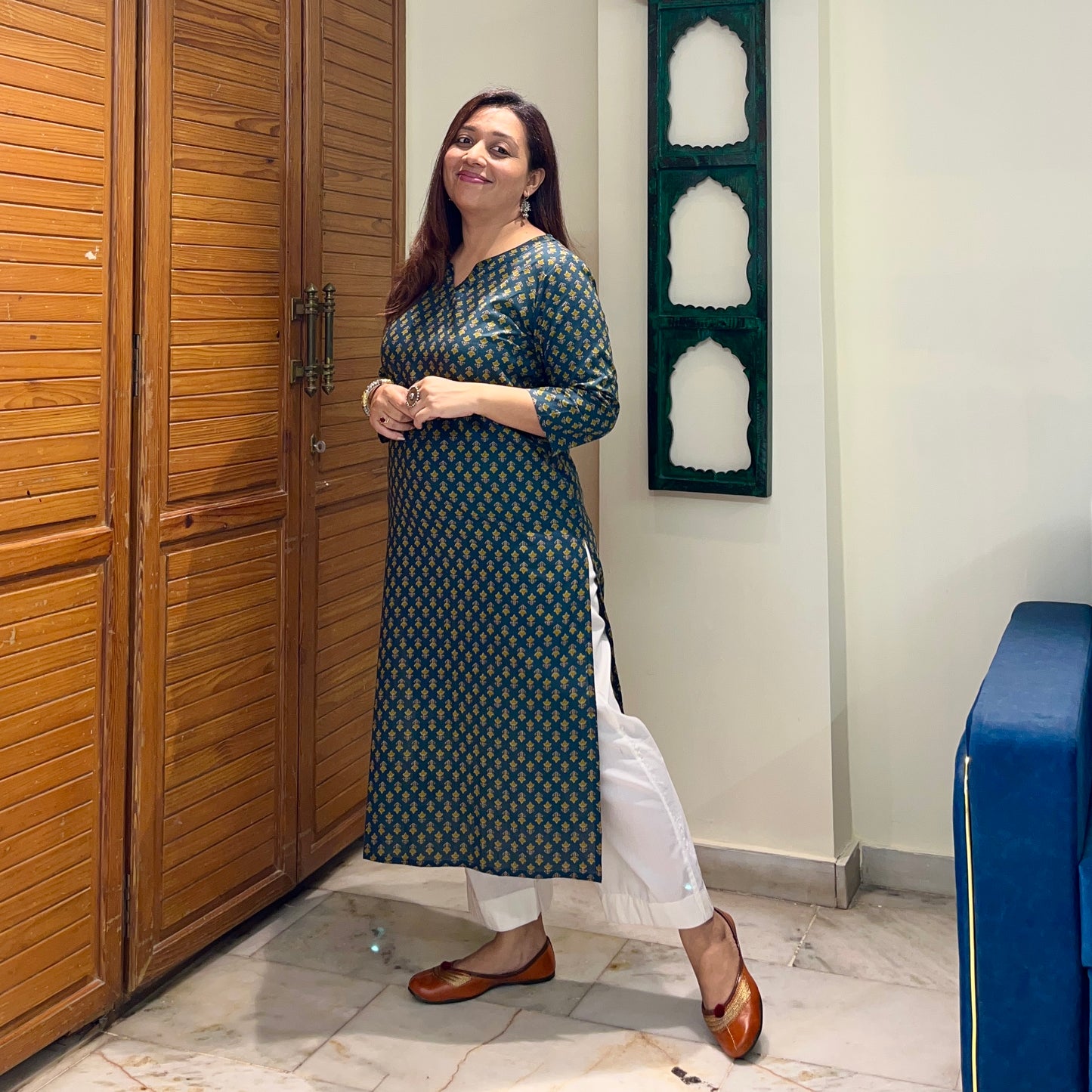 Rozana 2.0 Pure Cotton Kurta_Green