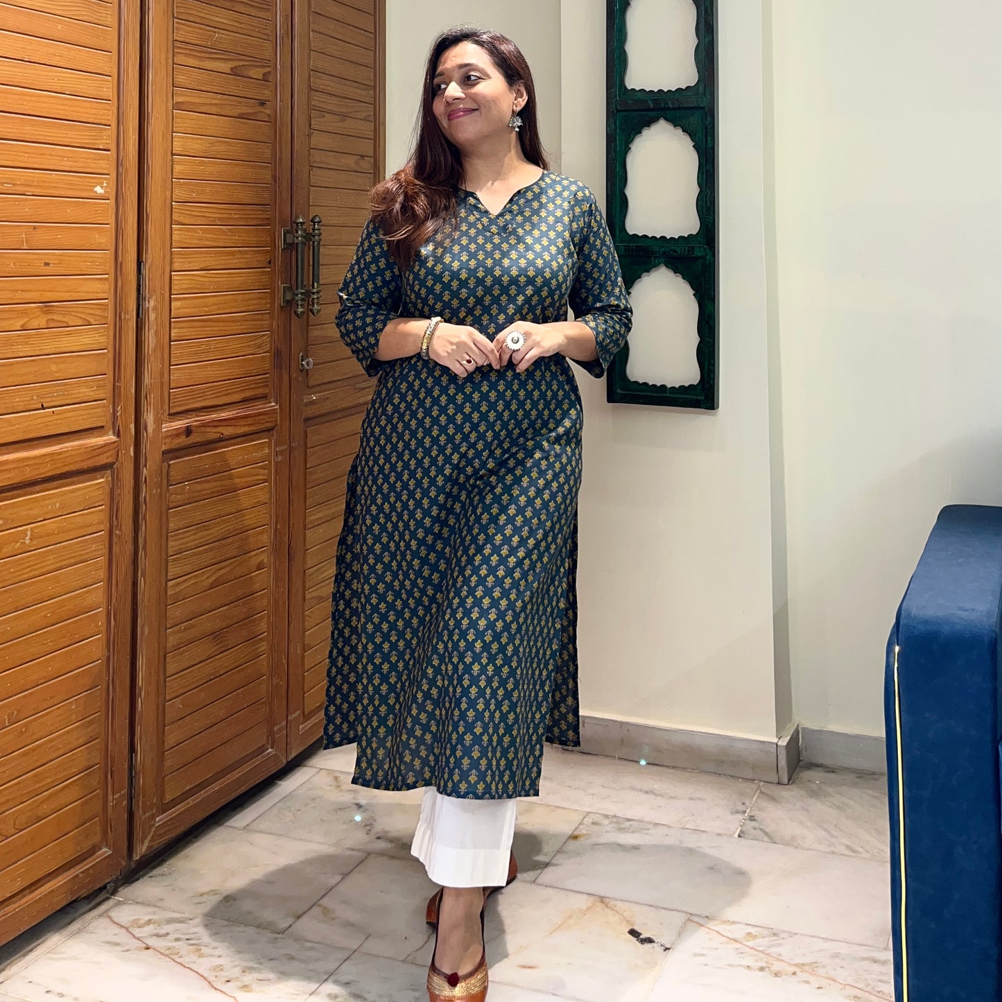 Rozana 2.0 Pure Cotton Kurta_Green
