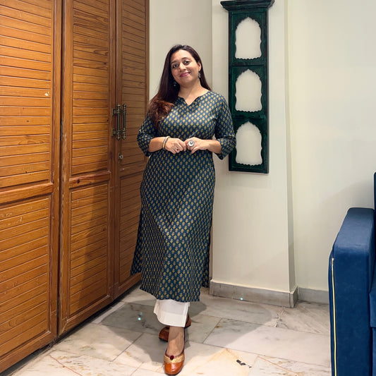 Rozana 2.0 Pure Cotton Kurta_Green