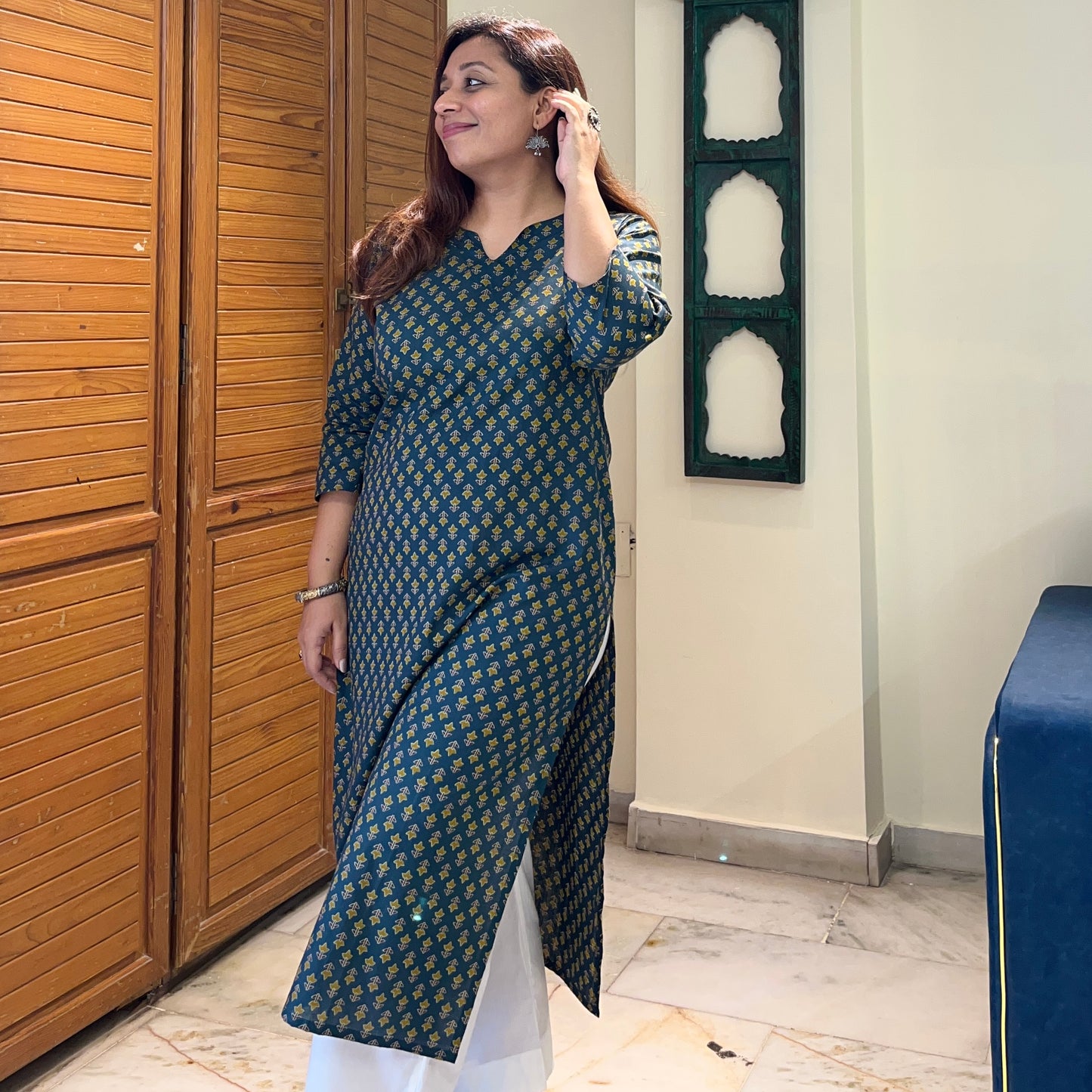 Rozana 2.0 Pure Cotton Kurta_Green