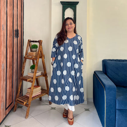 Indigo Chaap Pure Cotton Kurta
