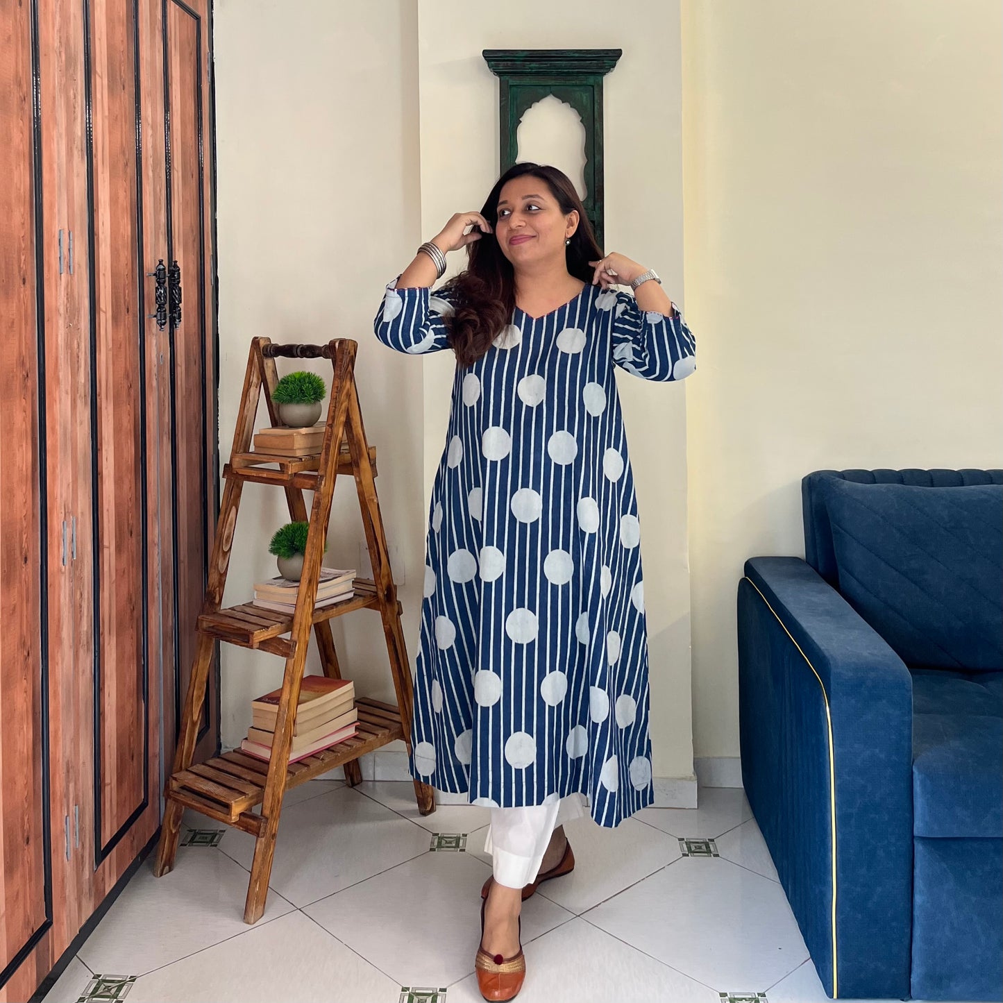 Indigo Chaap Pure Cotton Kurta