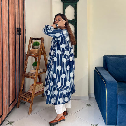Indigo Chaap Pure Cotton Kurta