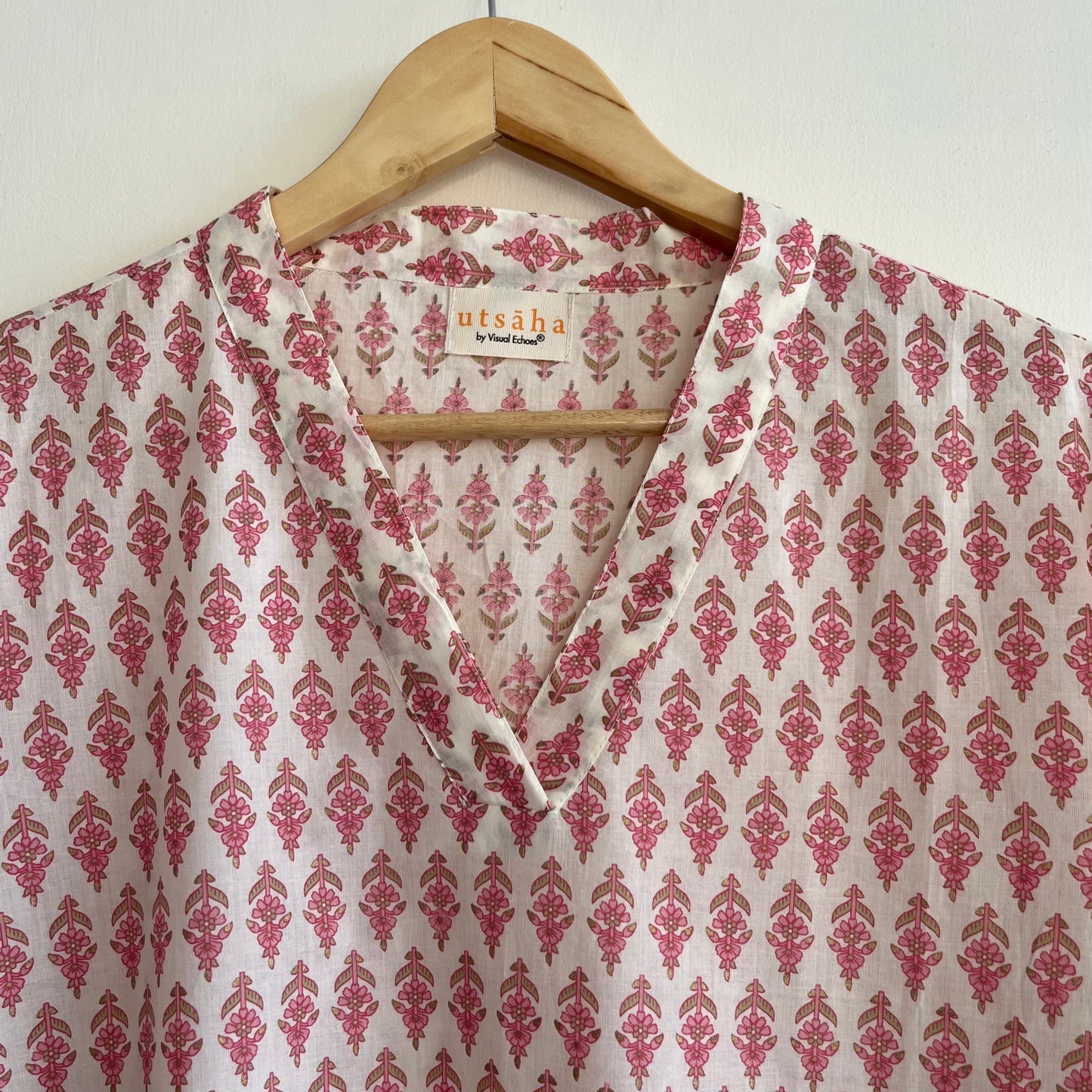 Myra Everyday Pure Cotton Kurta - Floral Pink