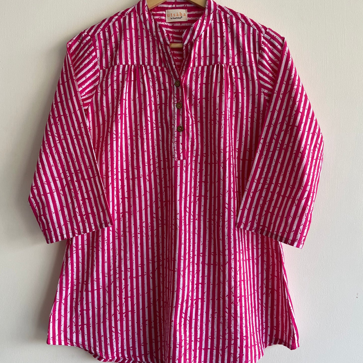 Navya Pure Cotton Top - Pink Stripes