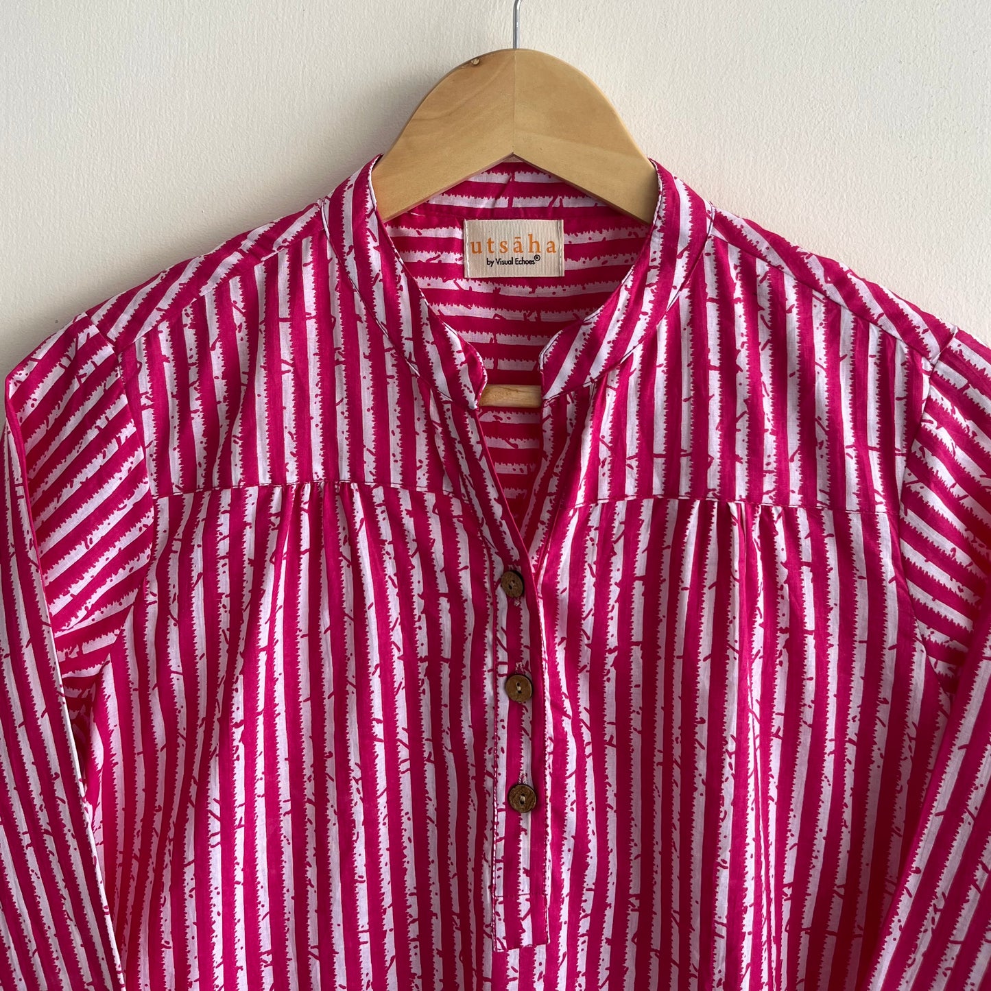 Navya Pure Cotton Top - Pink Stripes