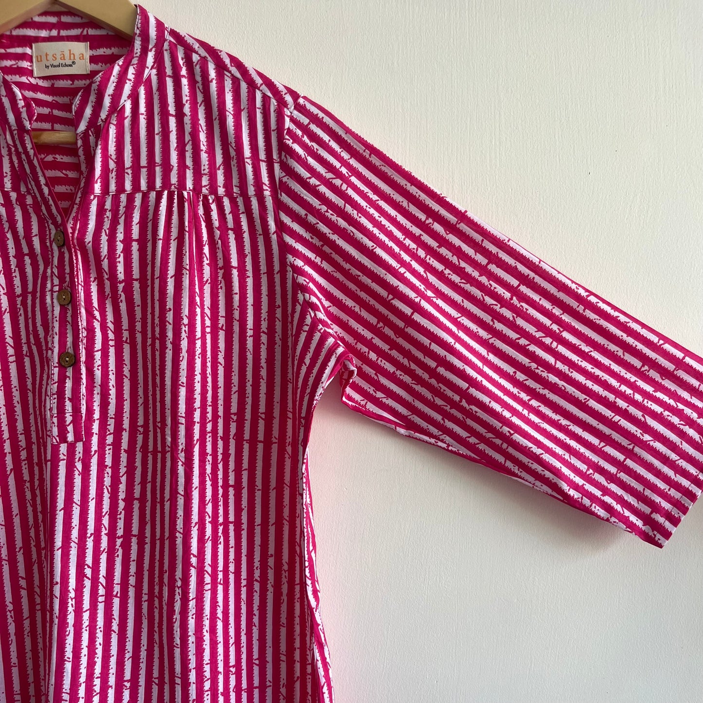 Navya Pure Cotton Top - Pink Stripes