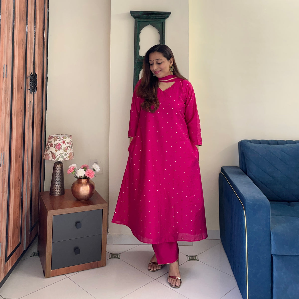 Rangrez Festive Edit - Rani Pink (Kurta, Pant & Dupatta)