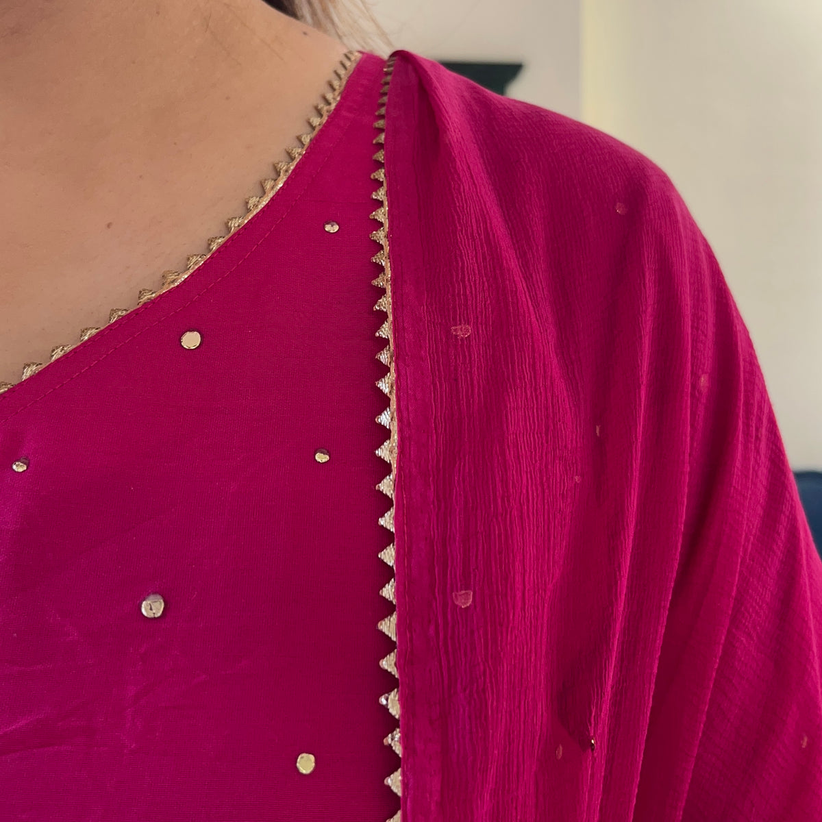 Rangrez Festive Edit - Rani Pink (Kurta, Pant & Dupatta)