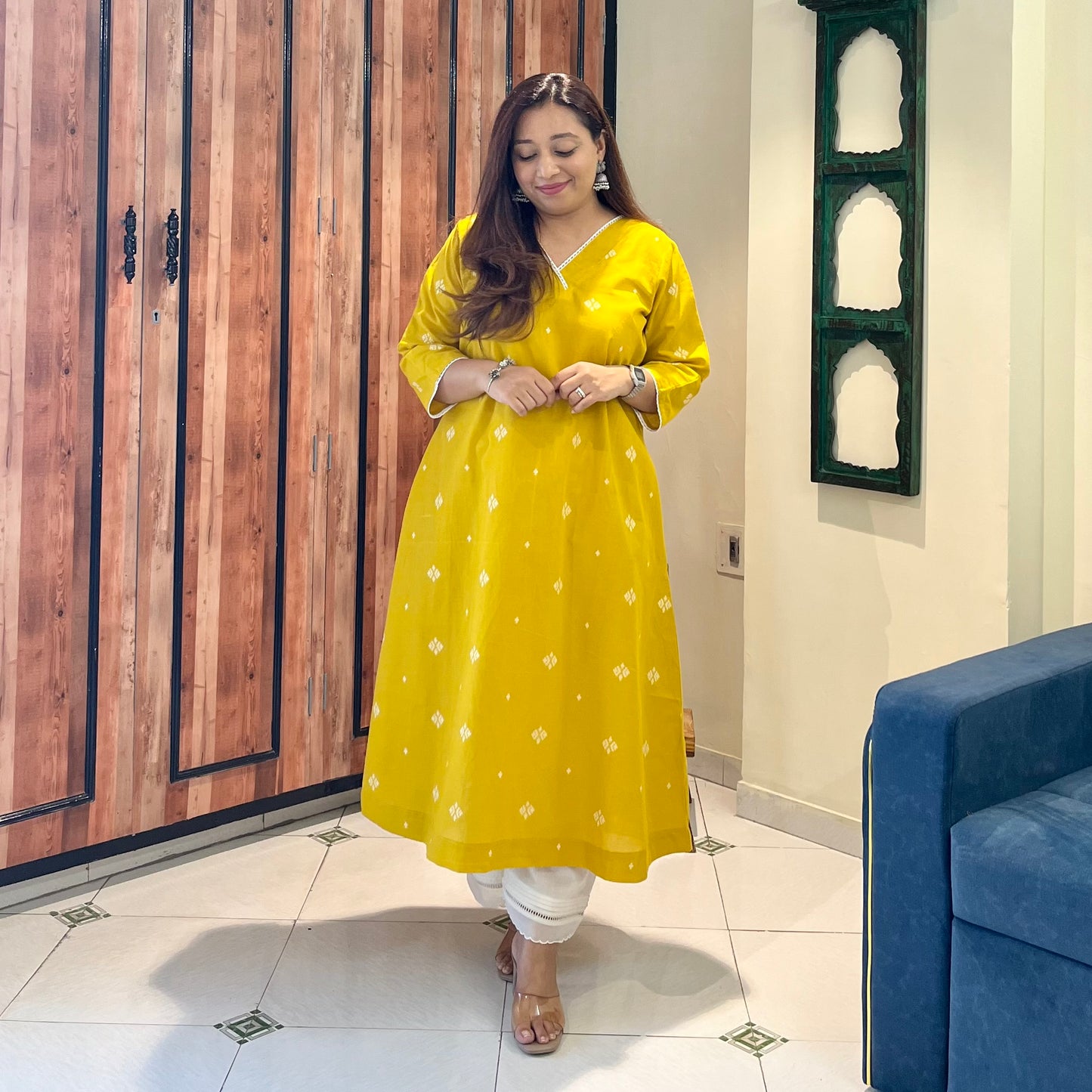 Reet Soft Handloom Kurta - Mustard Yellow