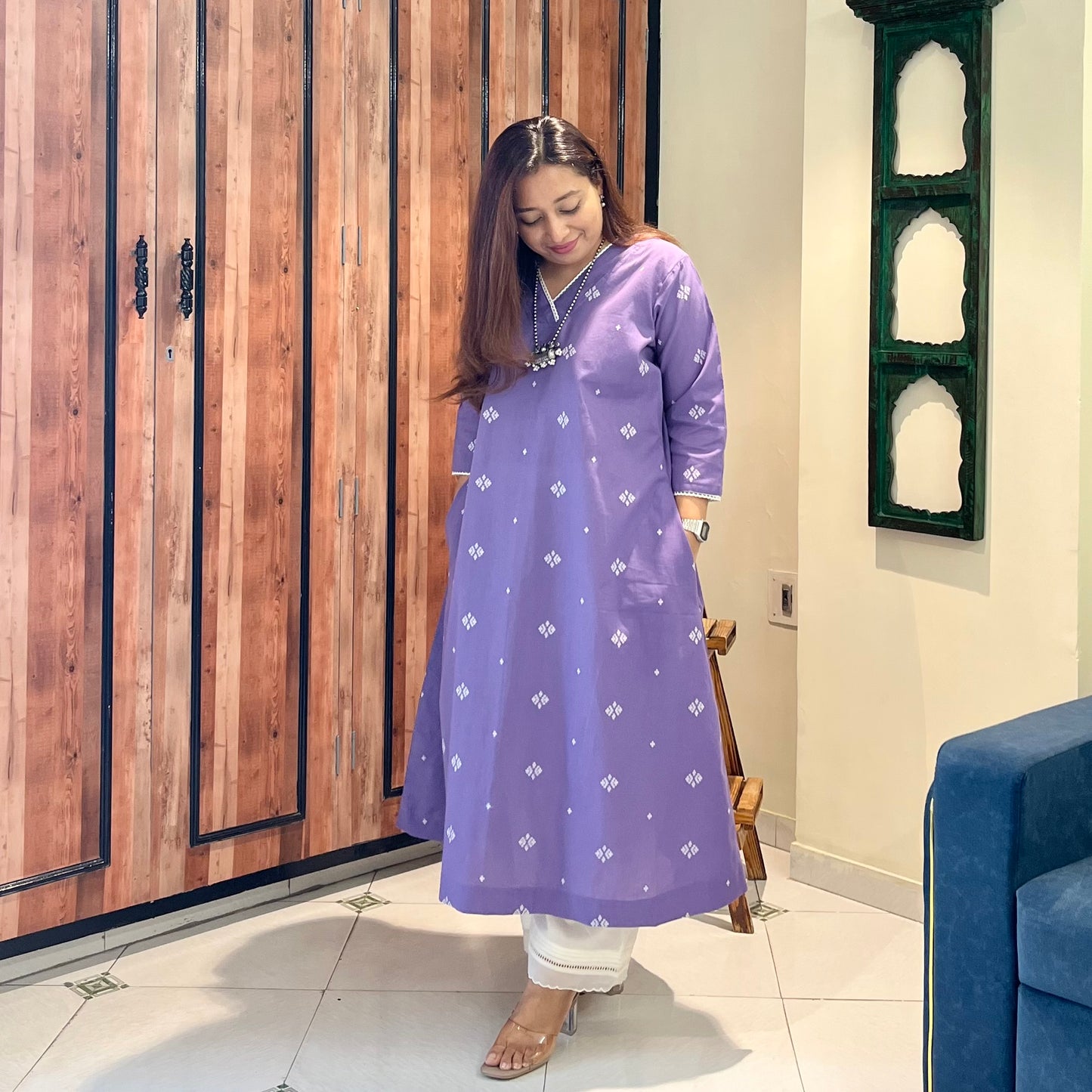 Reet Soft Handloom Kurta - Soft Purple