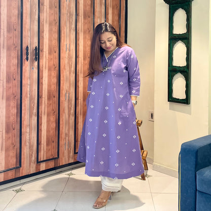 Reet Soft Handloom Kurta - Soft Purple