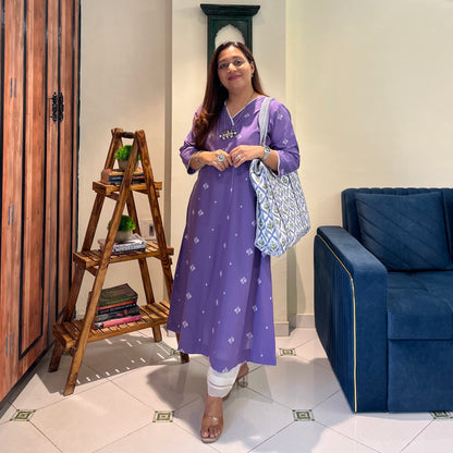 Reet Soft Handloom Kurta - Soft Purple
