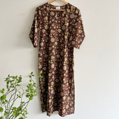 Ruhi Everyday Kurta_Brown Floral