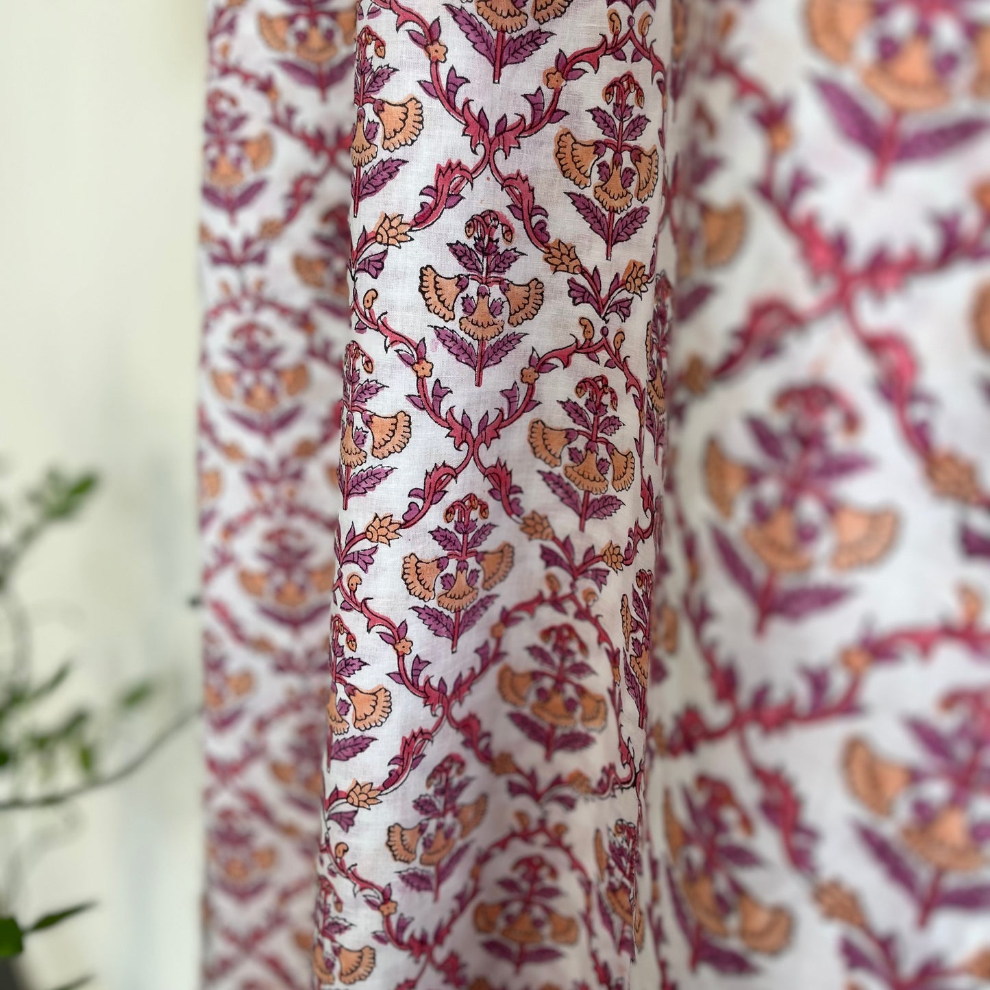 Rozana Everyday Handblock Printed Kurta_Pink & White