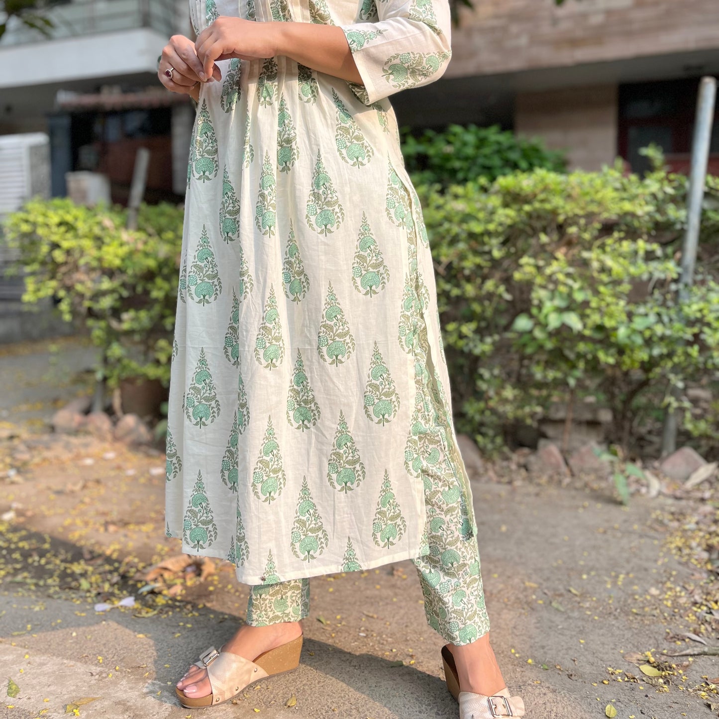 Sehaj Kurta Set (Kurta & Pant) - Green