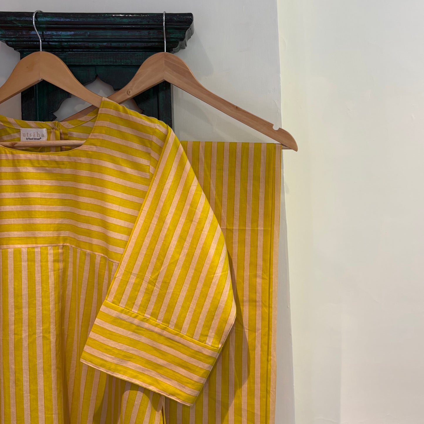 Summer Stripes Kurta Set - Citrus