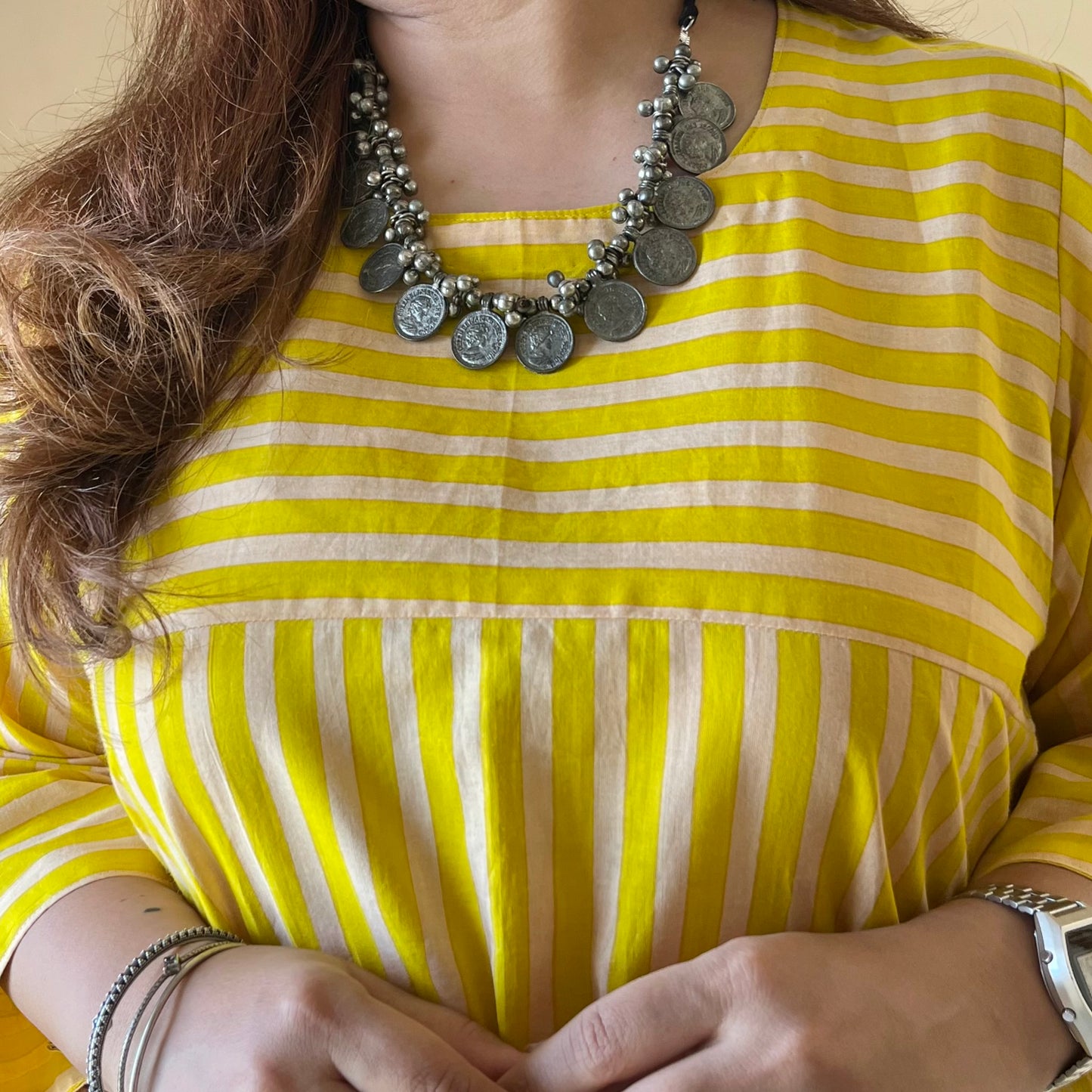 Summer Stripes Kurta Set - Citrus