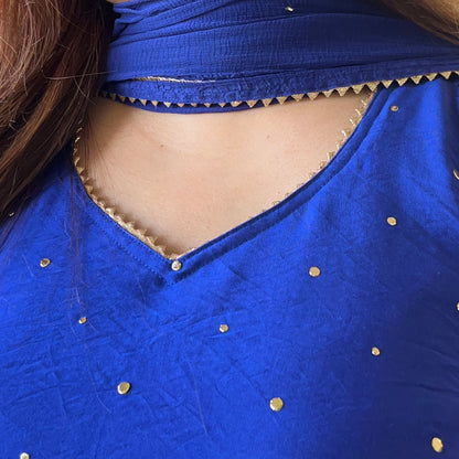 Rangrez Festive Edit - Royal Blue (Kurta, Pant & Dupatta)