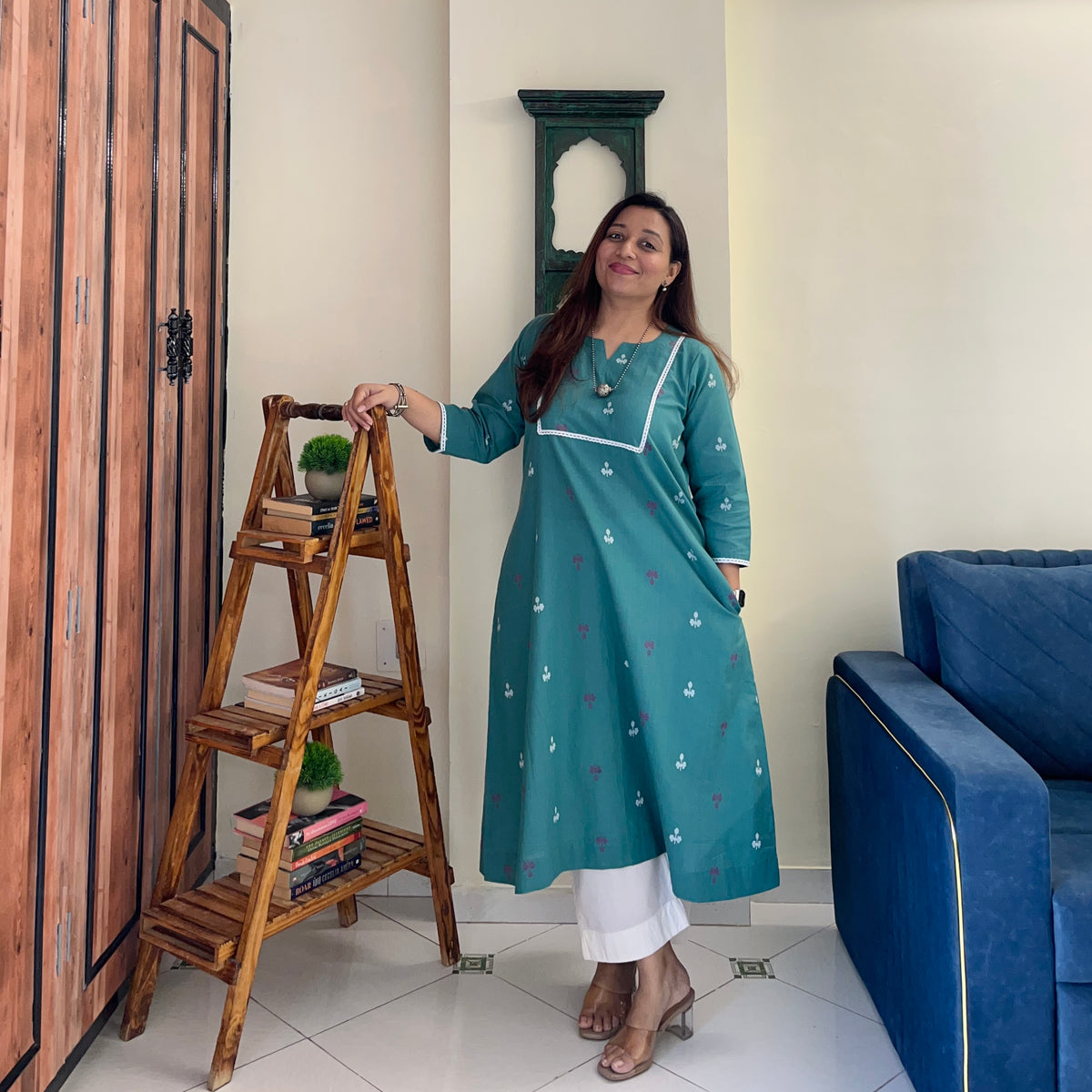 Reet Soft Handloom Kurta - Soft Pine Green