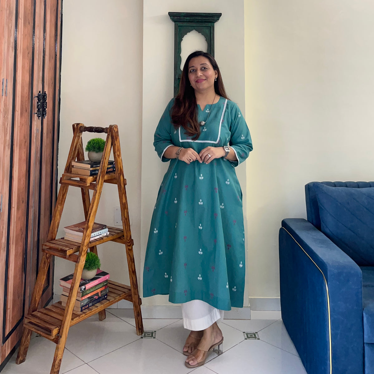 Reet Soft Handloom Kurta - Soft Pine Green