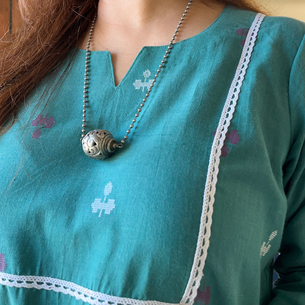 Reet Soft Handloom Kurta - Soft Pine Green
