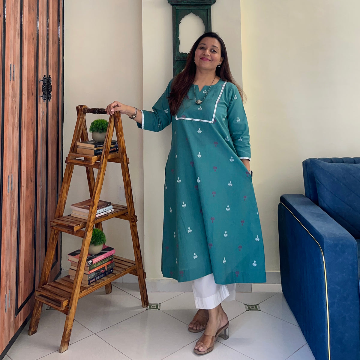 Reet Soft Handloom Kurta - Soft Pine Green