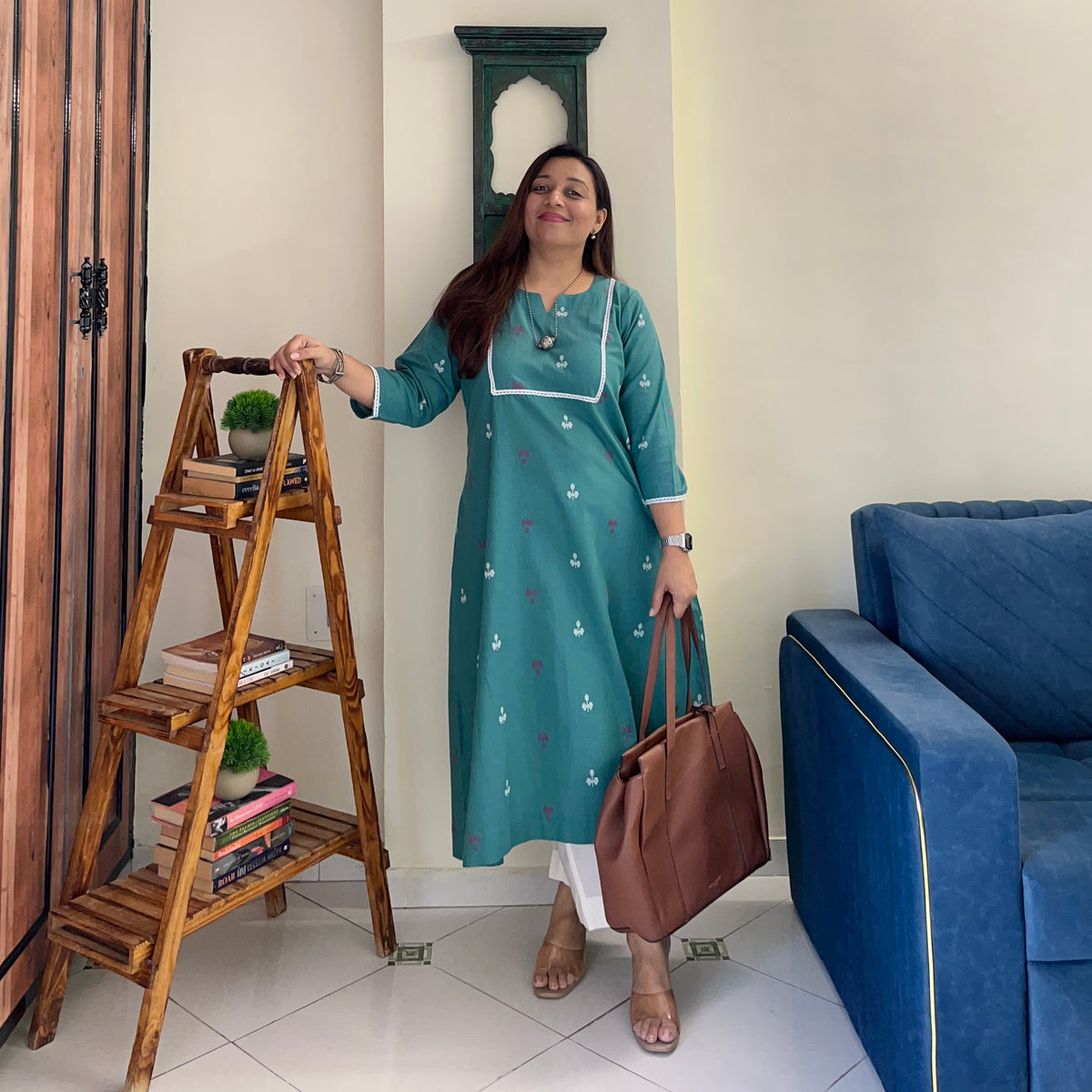 Reet Soft Handloom Kurta - Soft Pine Green